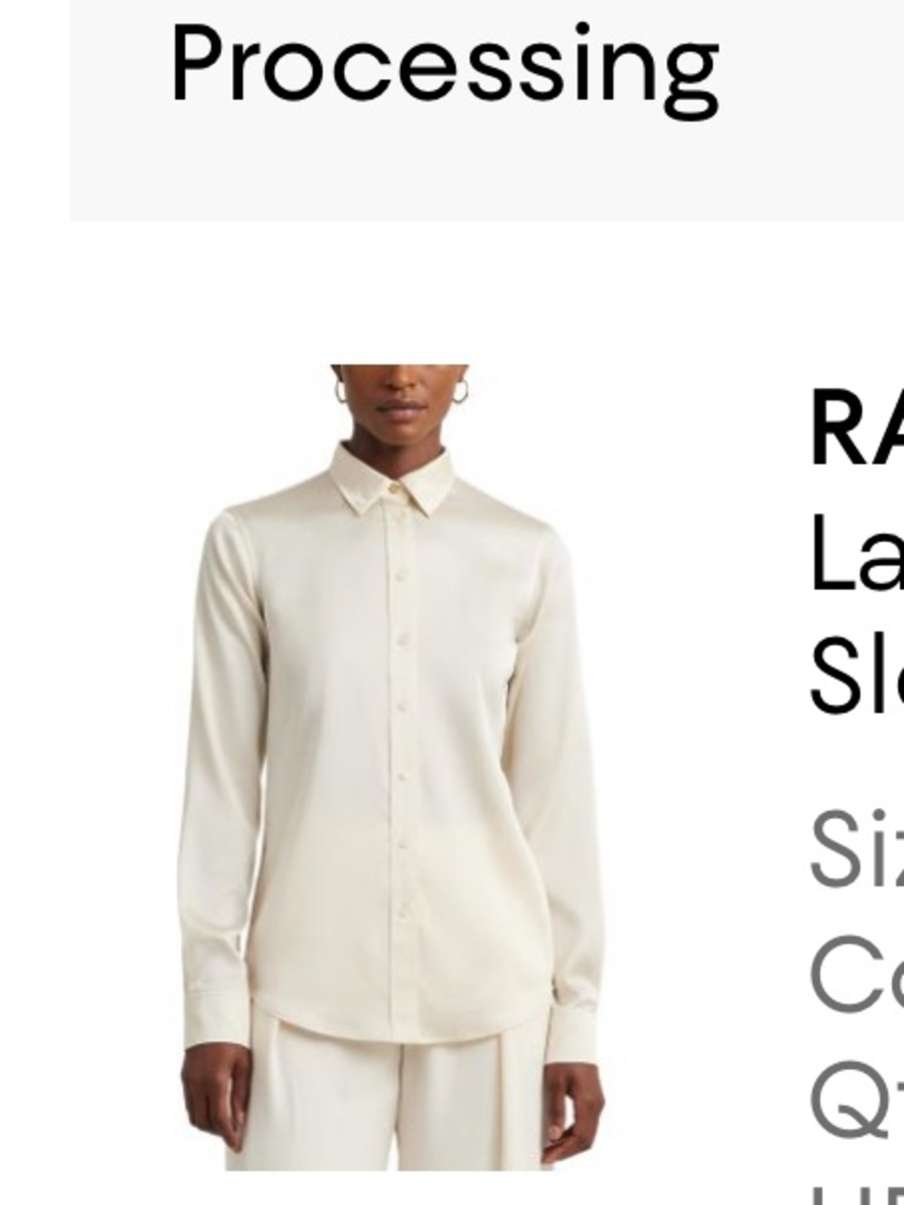 Ralph Lauren Ivory Button-Down Long Sleeve Shirt